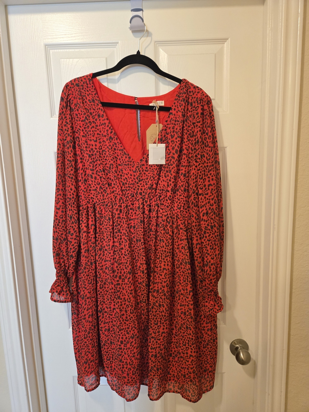 Kori Red Leopard Print Midi Dress